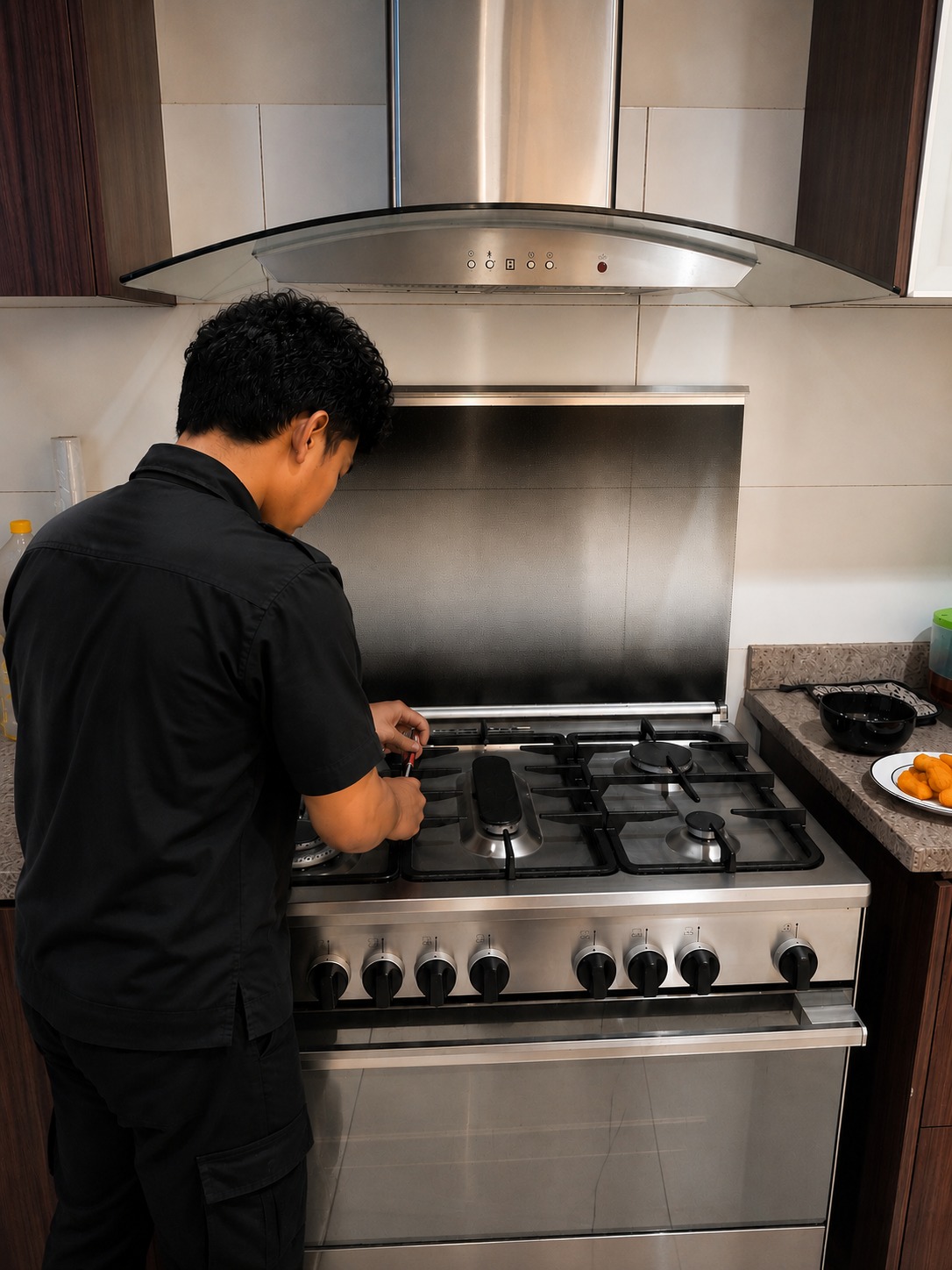 Pengerjaan service kompor freestanding